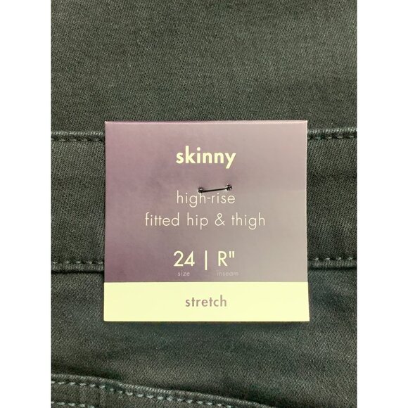 Ava & Viv Womens Black Denim High Rise Stretch Skinny Jeans Plus Size 24 - Picture 7 of 9